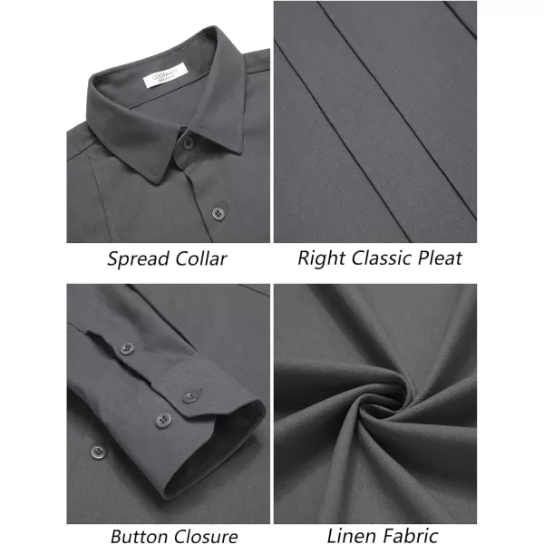 COOFANDY Mens Cuban Guayabera Shirts Casual Button Down Shirts Long Sleeve Linen Shirts Summer Beach