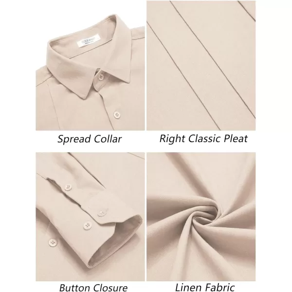 COOFANDY Mens Cuban Guayabera Shirts Casual Button Down Shirts Long Sleeve Linen Shirts Summer Beach