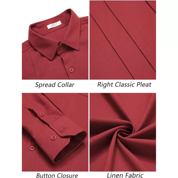 COOFANDY Mens Cuban Guayabera Shirts Casual Button Down Shirts Long Sleeve Linen Shirts Summer Beach