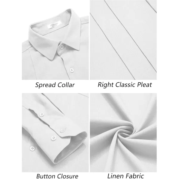 COOFANDY Mens Cuban Guayabera Shirts Casual Button Down Shirts Long Sleeve Linen Shirts Summer Beach