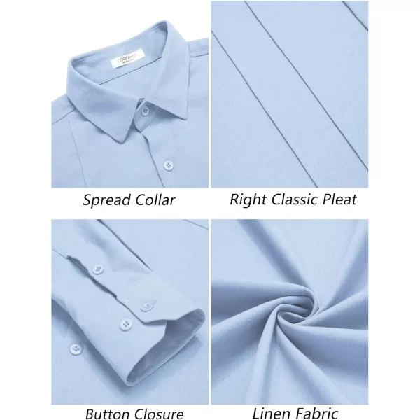 COOFANDY Mens Cuban Guayabera Shirts Casual Button Down Shirts Long Sleeve Linen Shirts Summer Beach