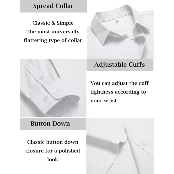 COOFANDY Men's Dress Shirt Long Sleeve Untucked Button Down Shirts for Wedding White