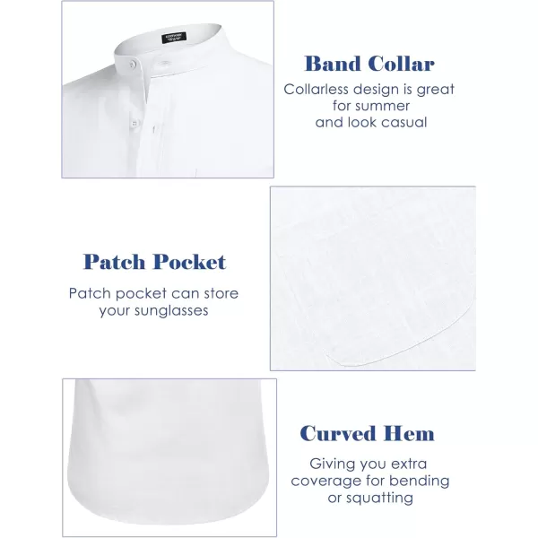 COOFANDY Men's Long Sleeve Cotton Linen Shirt Beach Button Down Shirts Casual Button Up Shirt Summer Yoga Tops with Pocket