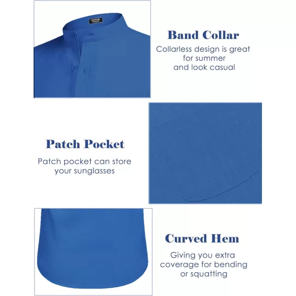 COOFANDY Men's Long Sleeve Cotton Linen Shirt Beach Button Down Shirts Casual Button Up Shirt Summer Yoga Tops with Pocket