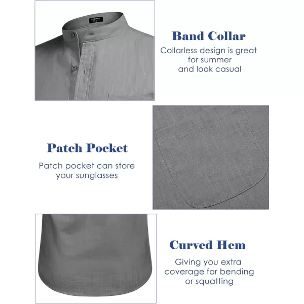 COOFANDY Men's Long Sleeve Cotton Linen Shirt Beach Button Down Shirts Casual Button Up Shirt Summer Yoga Tops with Pocket