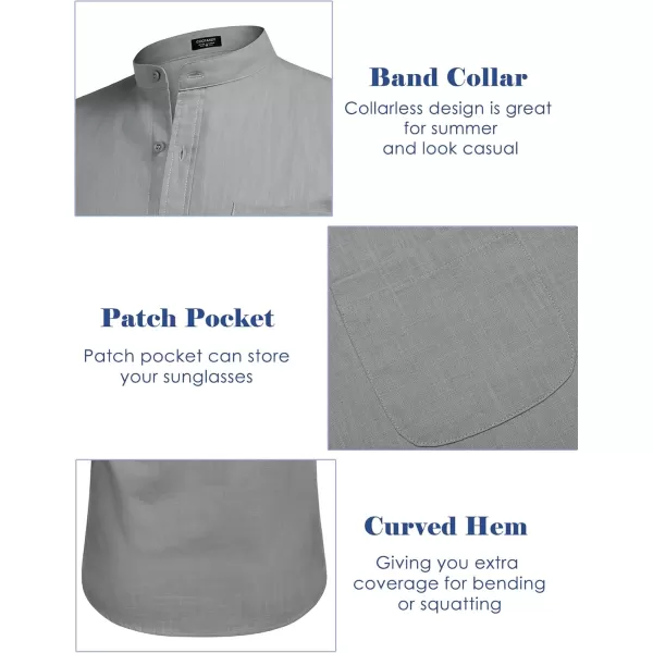 COOFANDY Men's Long Sleeve Cotton Linen Shirt Beach Button Down Shirts Casual Button Up Shirt Summer Yoga Tops with Pocket