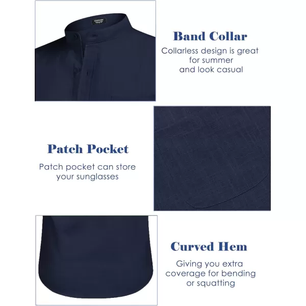 COOFANDY Men's Long Sleeve Cotton Linen Shirt Beach Button Down Shirts Casual Button Up Shirt Summer Yoga Tops with Pocket