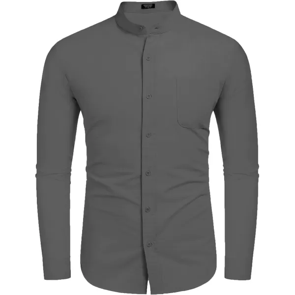 COOFANDY Men's Long Sleeve Cotton Linen Shirt Beach Button Down Shirts Casual Button Up Shirt Summer Yoga Tops with Pocket