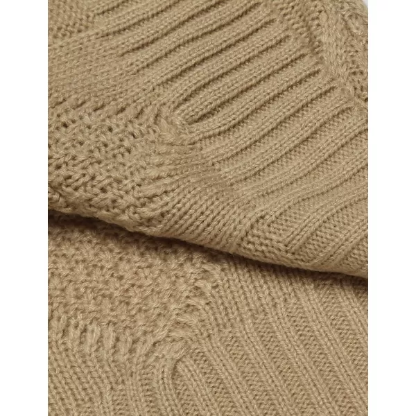 COOFANDY Mens Shawl Collar Cardigan Sweater Slim Fit Button Down Cable Knitted Sweater with Pockets