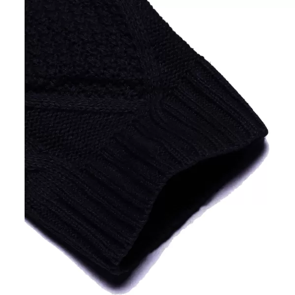 COOFANDY Mens Shawl Collar Cardigan Sweater Slim Fit Button Down Cable Knitted Sweater with Pockets