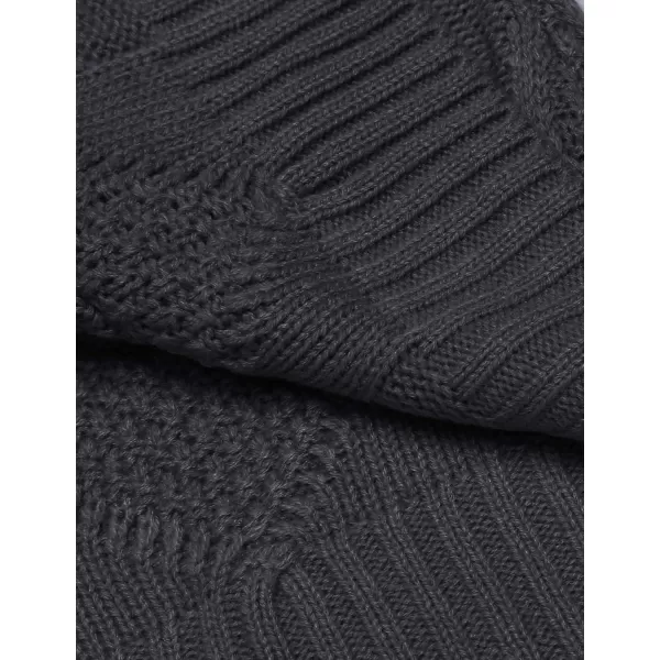 COOFANDY Mens Shawl Collar Cardigan Sweater Slim Fit Button Down Cable Knitted Sweater with Pockets