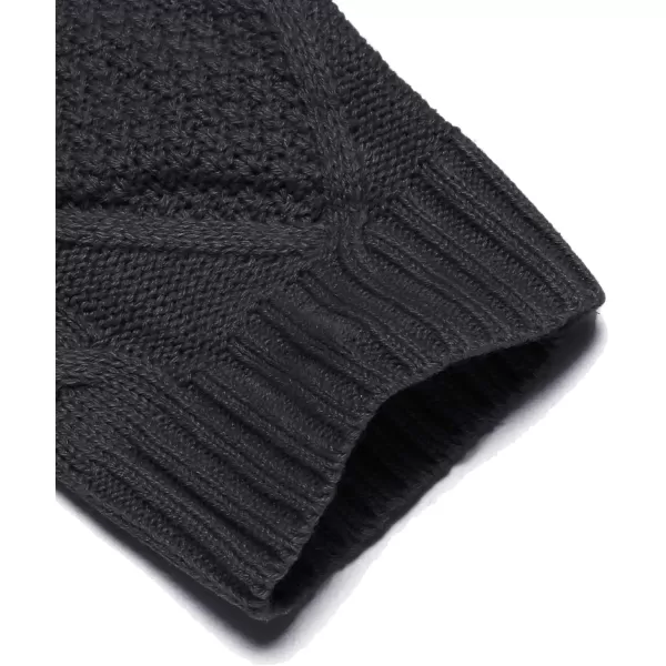 COOFANDY Mens Shawl Collar Cardigan Sweater Slim Fit Button Down Cable Knitted Sweater with Pockets