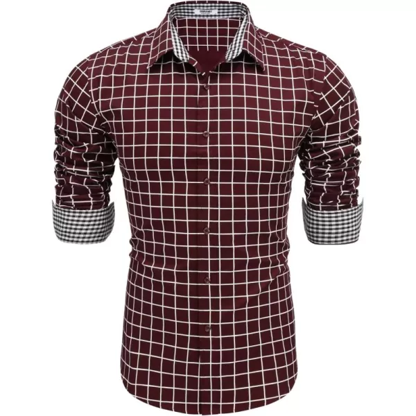 COOFANDY Men's Business Dress Shirt Long Sleeve Slim Fit Casual Button Down Shirt