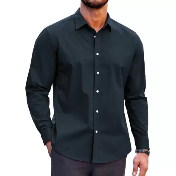 COOFANDY Mens Casual Button Down Shirts Long Sleeve Untucked Shirts for Men Stretch Dress Shirt
