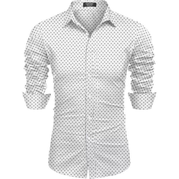 COOFANDY Mens Casual Button Down Shirts Long Sleeve Untucked Shirts for Men Stretch Dress Shirt