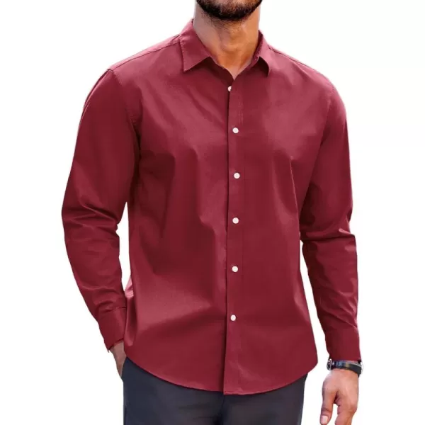 COOFANDY Mens Casual Button Down Shirts Long Sleeve Untucked Shirts for Men Stretch Dress Shirt