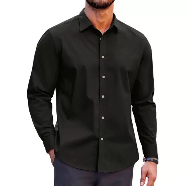 COOFANDY Mens Casual Button Down Shirts Long Sleeve Untucked Shirts for Men Stretch Dress Shirt