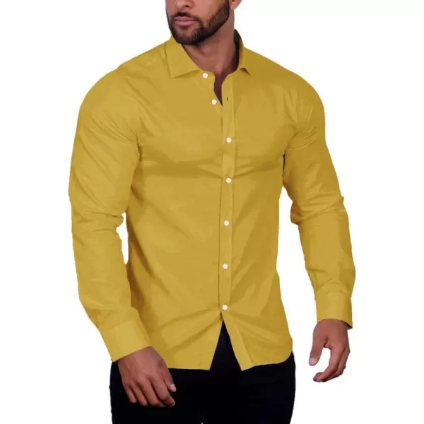 COOFANDY Mens Casual Button Down Shirts Long Sleeve Untucked Shirts for Men Stretch Dress Shirt