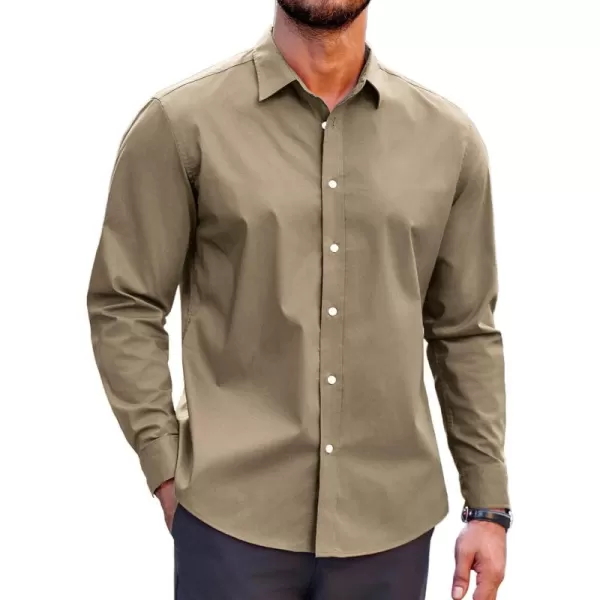 COOFANDY Mens Casual Button Down Shirts Long Sleeve Untucked Shirts for Men Stretch Dress Shirt