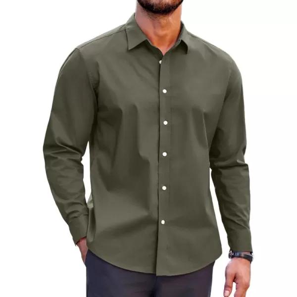 COOFANDY Mens Casual Button Down Shirts Long Sleeve Untucked Shirts for Men Stretch Dress Shirt