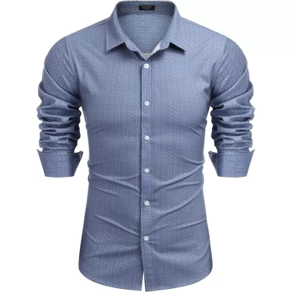 COOFANDY Mens Casual Button Down Shirts Long Sleeve Untucked Shirts for Men Stretch Dress Shirt