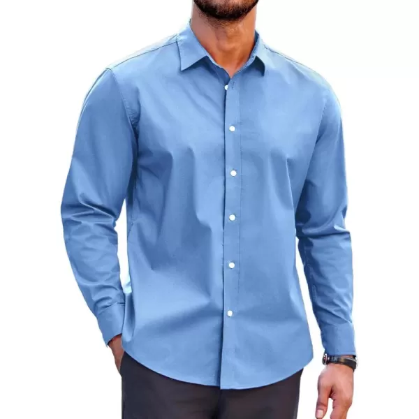 COOFANDY Mens Casual Button Down Shirts Long Sleeve Untucked Shirts for Men Stretch Dress Shirt