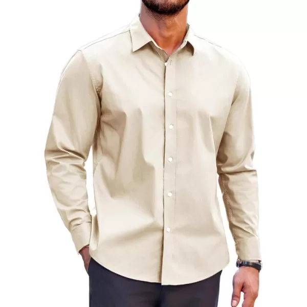 COOFANDY Mens Casual Button Down Shirts Long Sleeve Untucked Shirts for Men Stretch Dress Shirt
