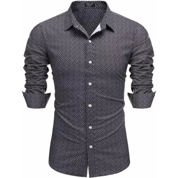 COOFANDY Mens Casual Button Down Shirts Long Sleeve Untucked Shirts for Men Stretch Dress Shirt