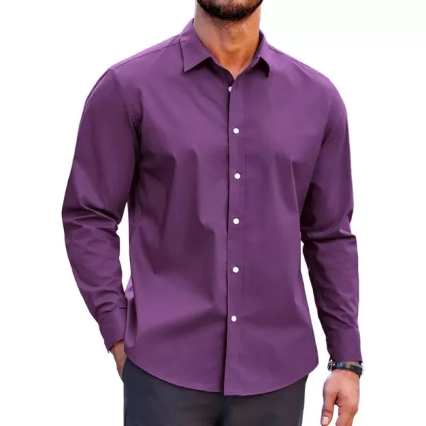 COOFANDY Mens Casual Button Down Shirts Long Sleeve Untucked Shirts for Men Stretch Dress Shirt