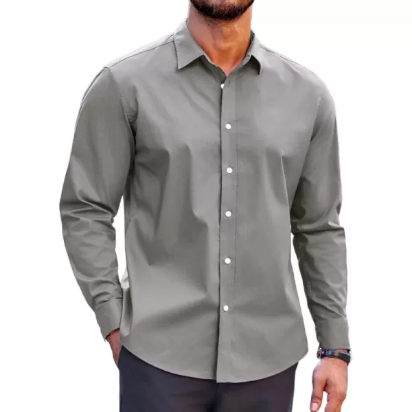 COOFANDY Mens Casual Button Down Shirts Long Sleeve Untucked Shirts for Men Stretch Dress Shirt