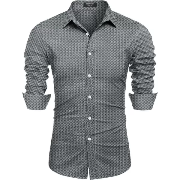 COOFANDY Mens Casual Button Down Shirts Long Sleeve Untucked Shirts for Men Stretch Dress Shirt