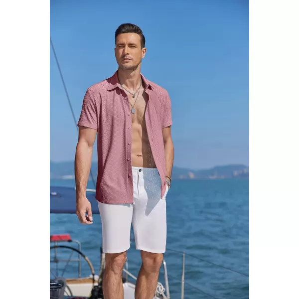 COOFANDY Mens Button Down Beach Shirt Short Sleeve Casual Vacation Shirts Summer Tropical Shirts Tops