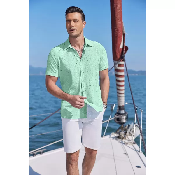 COOFANDY Mens Button Down Beach Shirt Short Sleeve Casual Vacation Shirts Summer Tropical Shirts Tops
