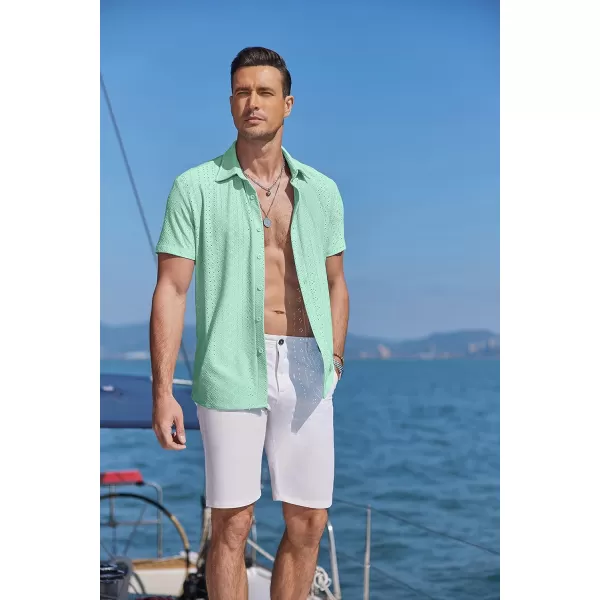 COOFANDY Mens Button Down Beach Shirt Short Sleeve Casual Vacation Shirts Summer Tropical Shirts Tops