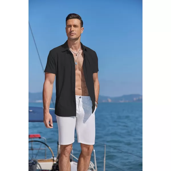 COOFANDY Mens Button Down Beach Shirt Short Sleeve Casual Vacation Shirts Summer Tropical Shirts Tops