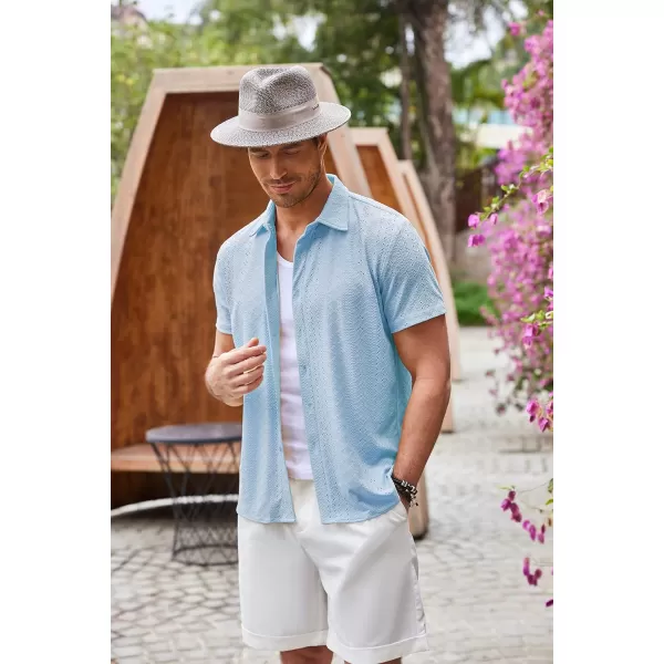 COOFANDY Mens Button Down Beach Shirt Short Sleeve Casual Vacation Shirts Summer Tropical Shirts Tops
