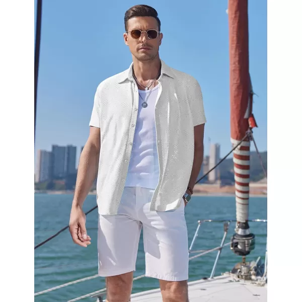 COOFANDY Mens Button Down Beach Shirt Short Sleeve Casual Vacation Shirts Summer Tropical Shirts Tops