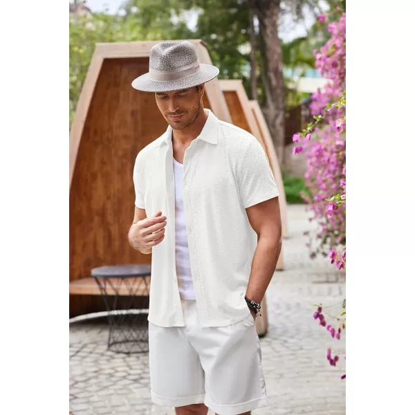 COOFANDY Mens Button Down Beach Shirt Short Sleeve Casual Vacation Shirts Summer Tropical Shirts Tops