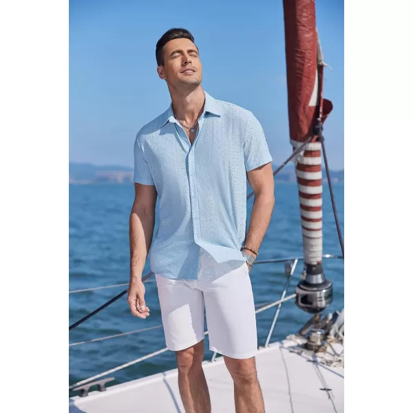 COOFANDY Mens Button Down Beach Shirt Short Sleeve Casual Vacation Shirts Summer Tropical Shirts Tops