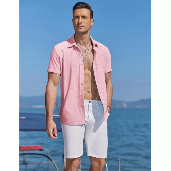 COOFANDY Mens Button Down Beach Shirt Short Sleeve Casual Vacation Shirts Summer Tropical Shirts Tops