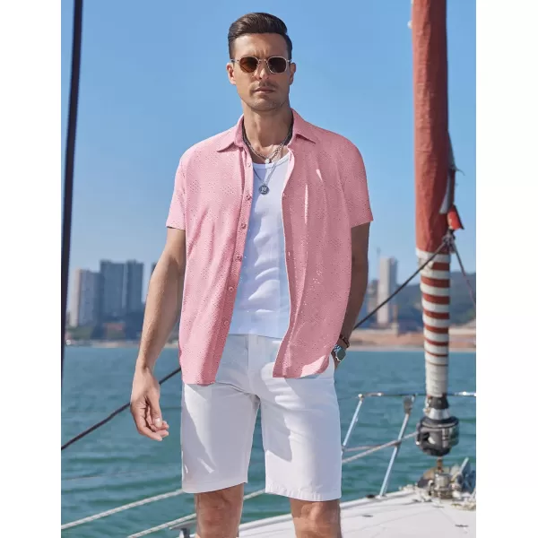 COOFANDY Mens Button Down Beach Shirt Short Sleeve Casual Vacation Shirts Summer Tropical Shirts Tops