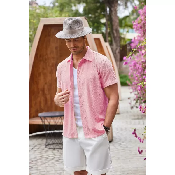 COOFANDY Mens Button Down Beach Shirt Short Sleeve Casual Vacation Shirts Summer Tropical Shirts Tops