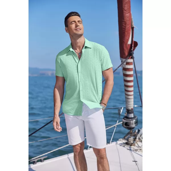 COOFANDY Mens Button Down Beach Shirt Short Sleeve Casual Vacation Shirts Summer Tropical Shirts Tops
