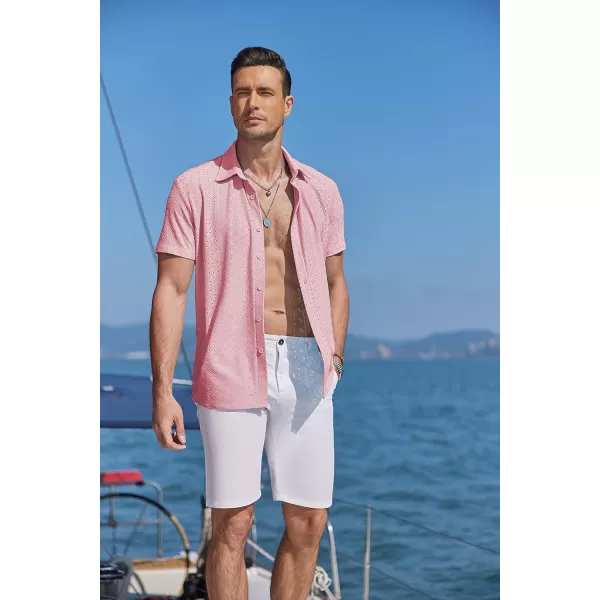 COOFANDY Mens Button Down Beach Shirt Short Sleeve Casual Vacation Shirts Summer Tropical Shirts Tops