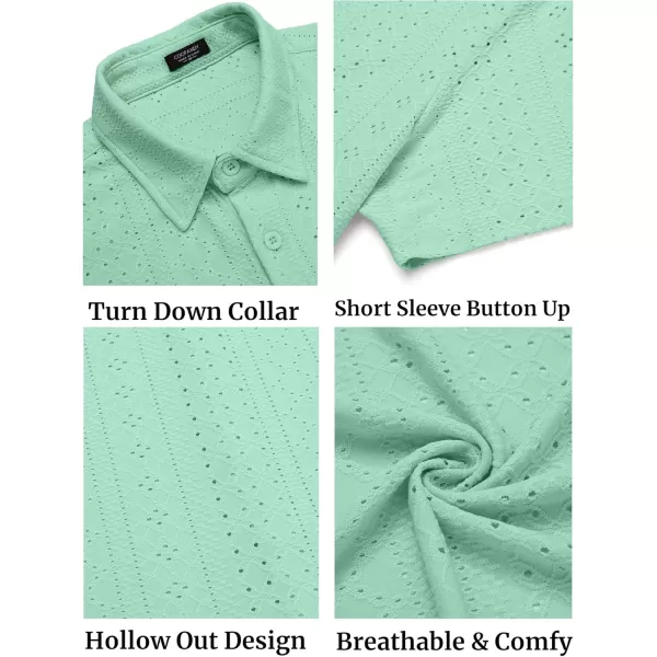 COOFANDY Mens Button Down Beach Shirt Short Sleeve Casual Vacation Shirts Summer Tropical Shirts Tops