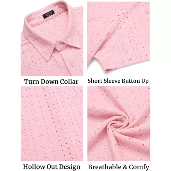 COOFANDY Mens Button Down Beach Shirt Short Sleeve Casual Vacation Shirts Summer Tropical Shirts Tops