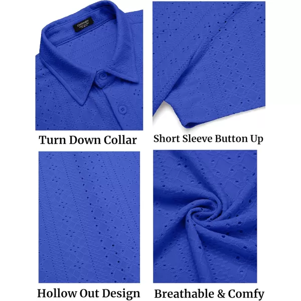 COOFANDY Mens Button Down Beach Shirt Short Sleeve Casual Vacation Shirts Summer Tropical Shirts Tops