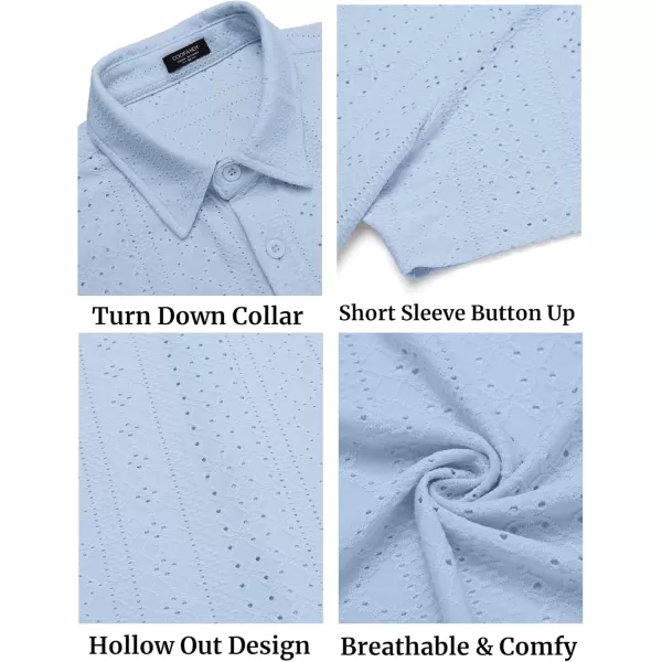 COOFANDY Mens Button Down Beach Shirt Short Sleeve Casual Vacation Shirts Summer Tropical Shirts Tops
