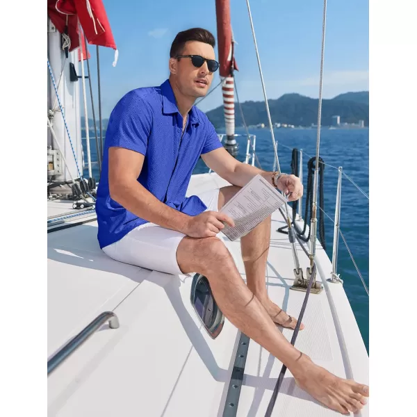 COOFANDY Mens Button Down Beach Shirt Short Sleeve Casual Vacation Shirts Summer Tropical Shirts Tops