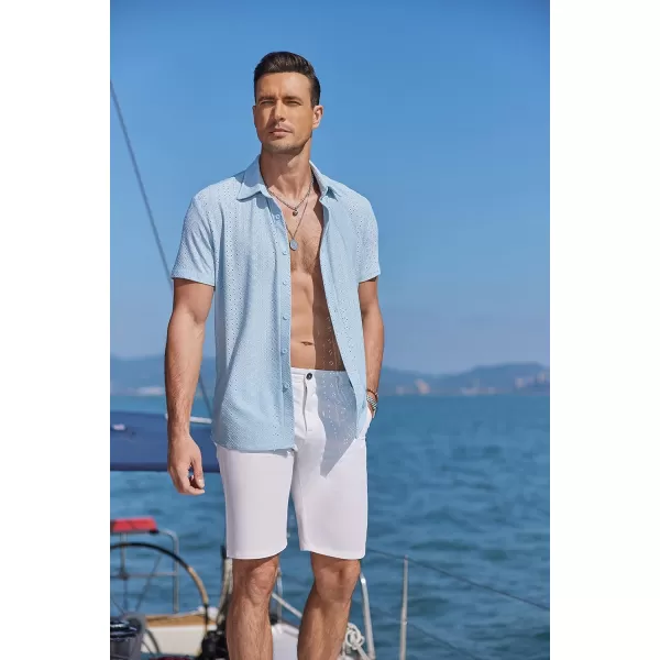 COOFANDY Mens Button Down Beach Shirt Short Sleeve Casual Vacation Shirts Summer Tropical Shirts Tops